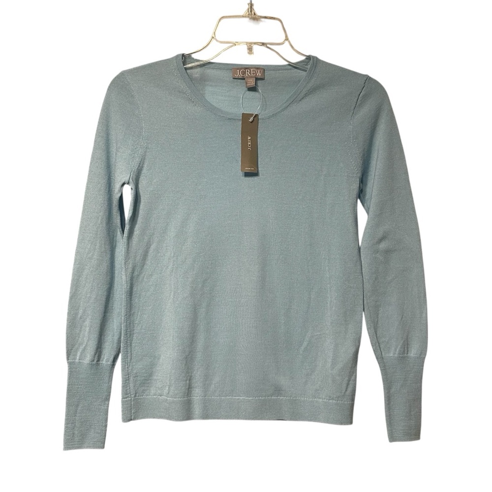New! J. Crew 100% Merino Wool Crewneck Sweater NWT size XXS light blue